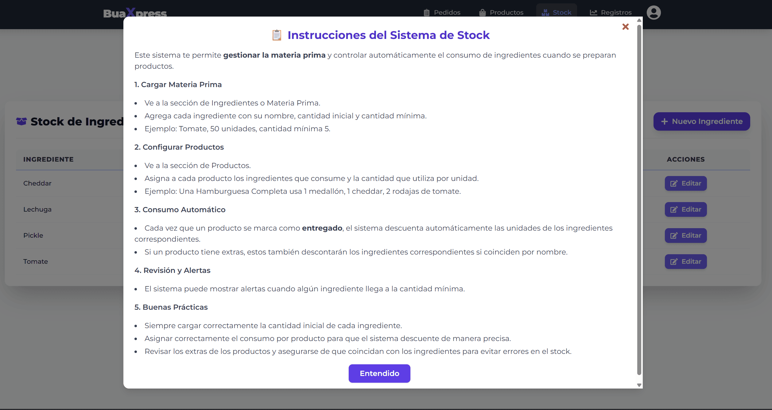 Reportes y alertas de bajo stock